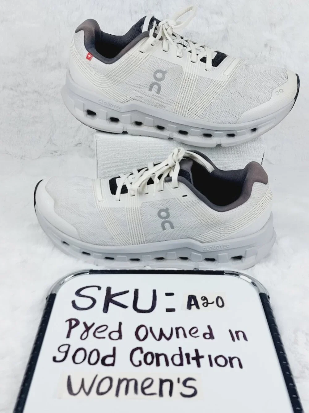 On Run Women's White Glacier Cloudgo Mesh Athletic Running Shoes Size 9 - Picture 10 of 10